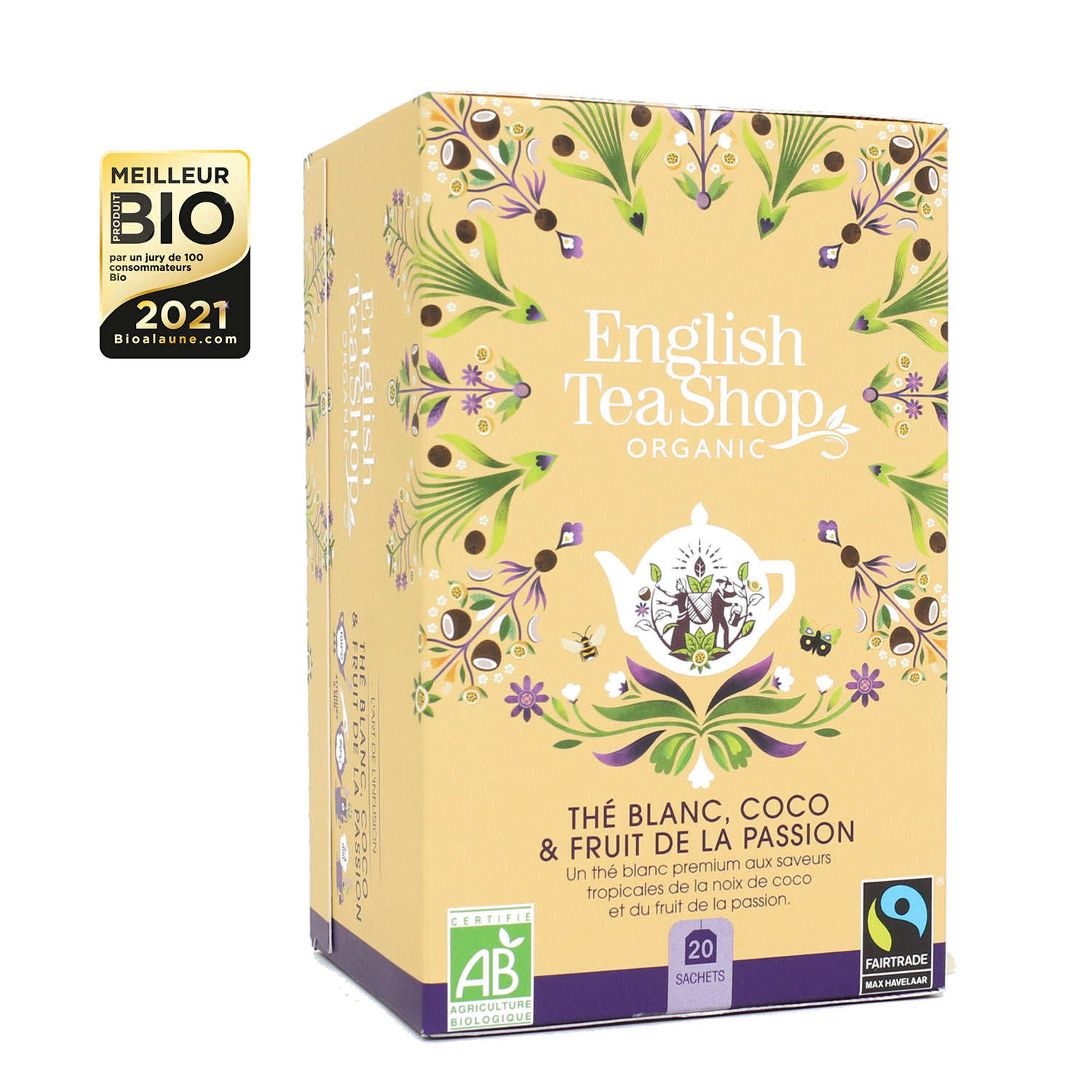 Thé blanc coco passion bio en sachets