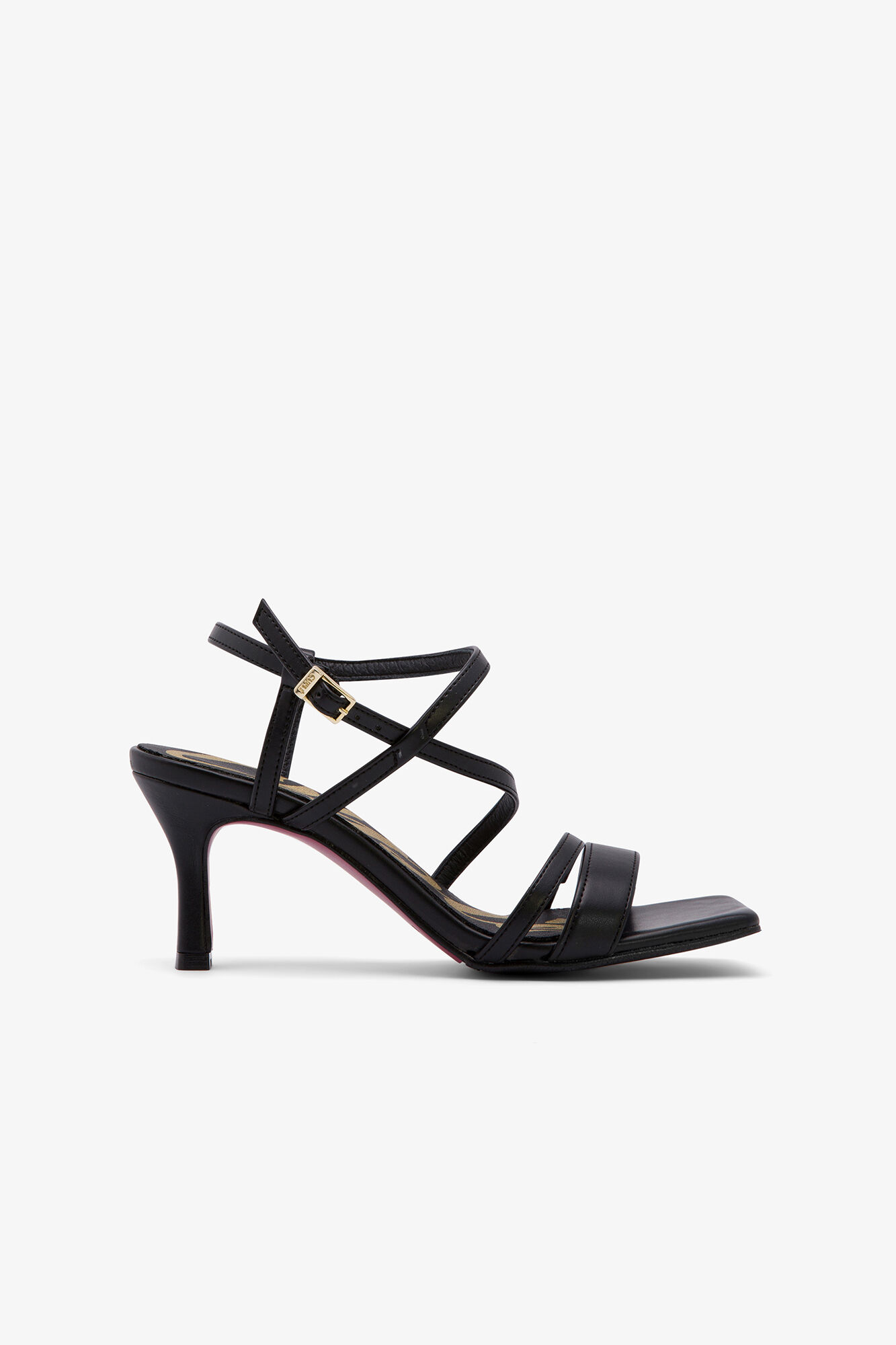 Sandália negra con tacón - Negro