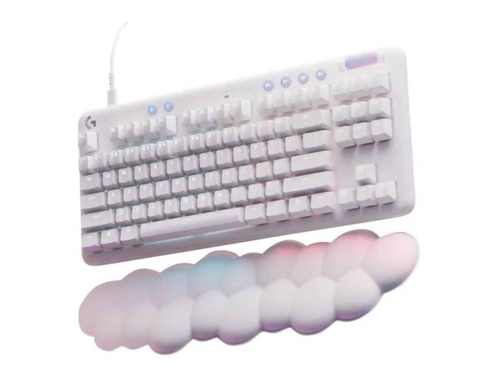 Logitech G G713 - Tastatur - tenkeyless - bagbelyst - USB - QWERTY - US International - tastkontakt: Tactile - hvid