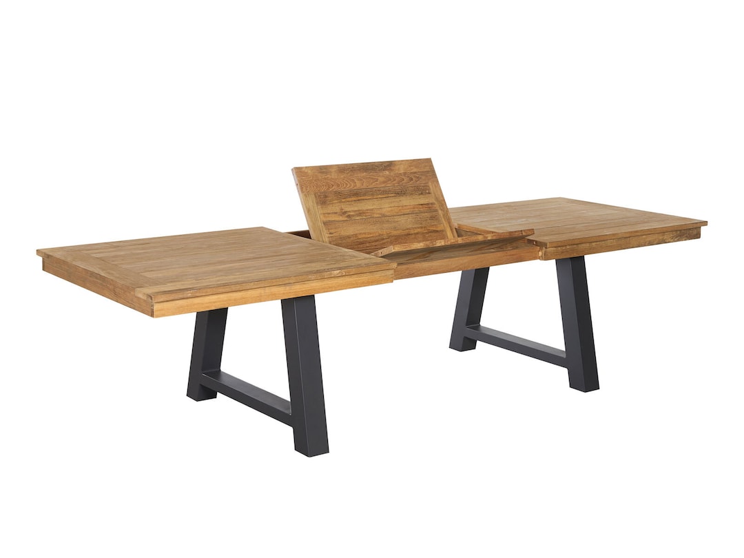 Garden FLAIR Gartentisch OLI 220-300 x 100 cm sandschwarz /Teak