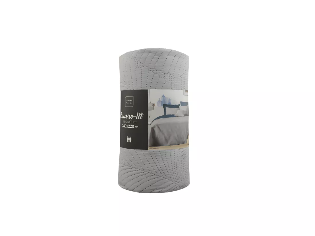 Couvre lit 2 personnes en microfibre matelassé 