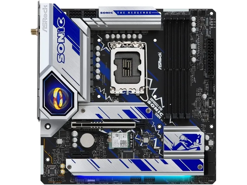 ASRock B760M PG Sonic WiFi - Bundkort - micro ATX - LGA1700 sokkel - B760 Chipset - USB-C 3.2 Gen2, USB 3.2 Gen 2, USB 3.2 Gen 1 - 2.5 Gigabit LAN, Wi-Fi 6E, Bluetooth - onboard grafik (CPU påkrævet) - HD Audio (8-kanaler)