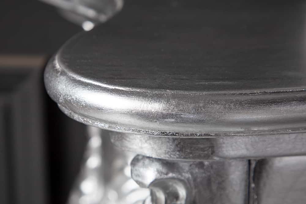Elegante Konsole VENICE 110cm silber Barock Design Anrichte handgearbeitet