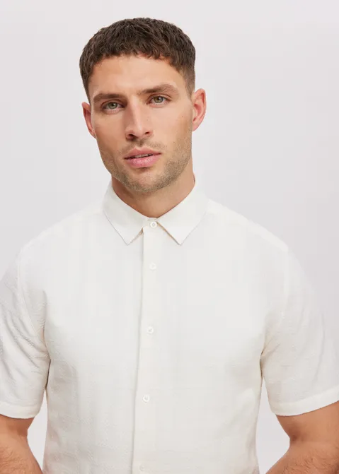 Overhemd met korte mouwen off-white (WIT.O)