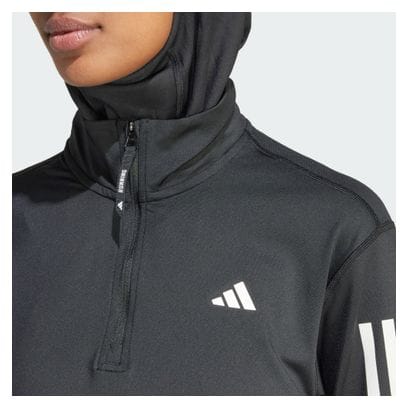 Haut 1/2 zip Adidas Own The Run Noir Femme