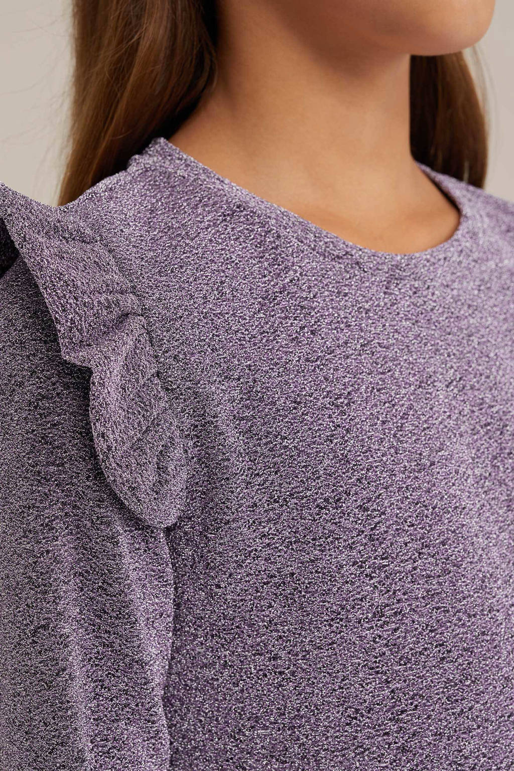WE Fashion korte jurk glitter paars