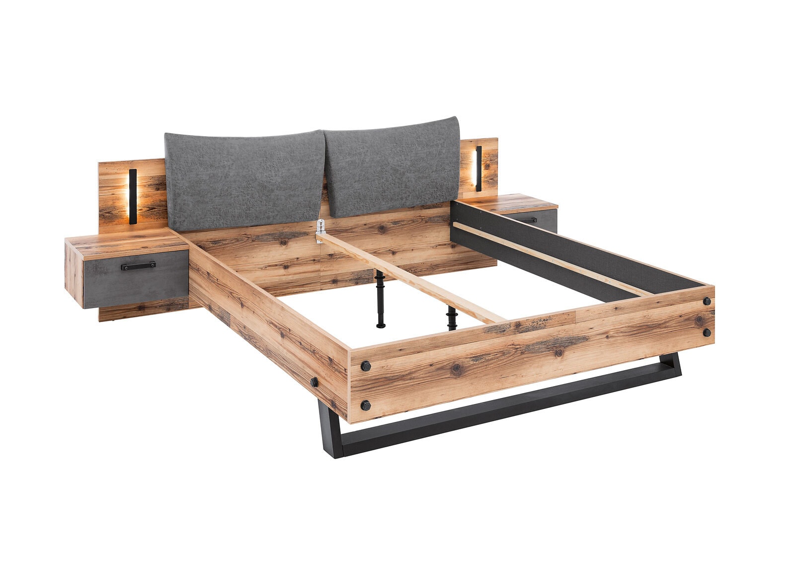 Bettanlage Dover Grau/Braun 180 x 200 cm