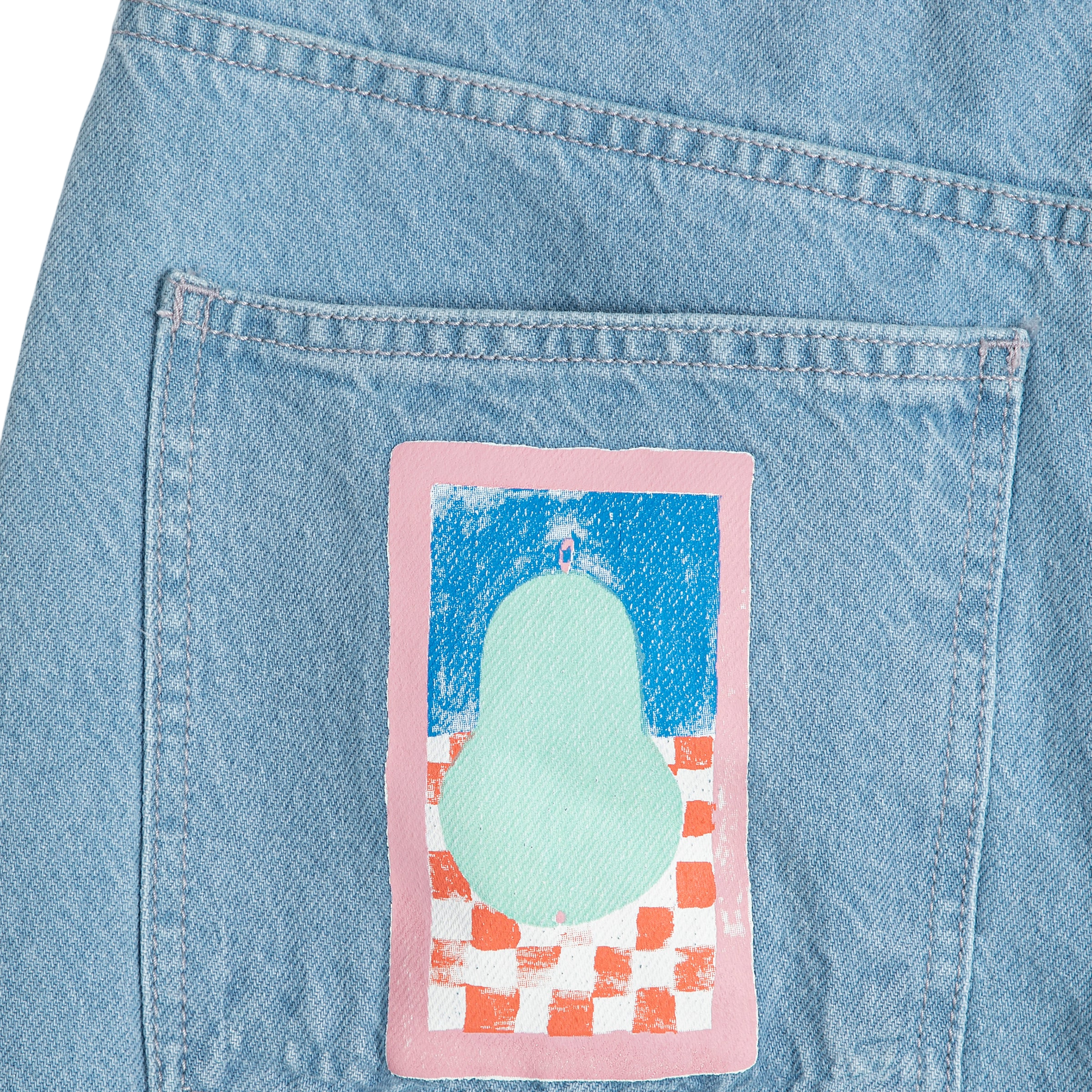 Adult Jeans High Waist Simple Pear Light Blue