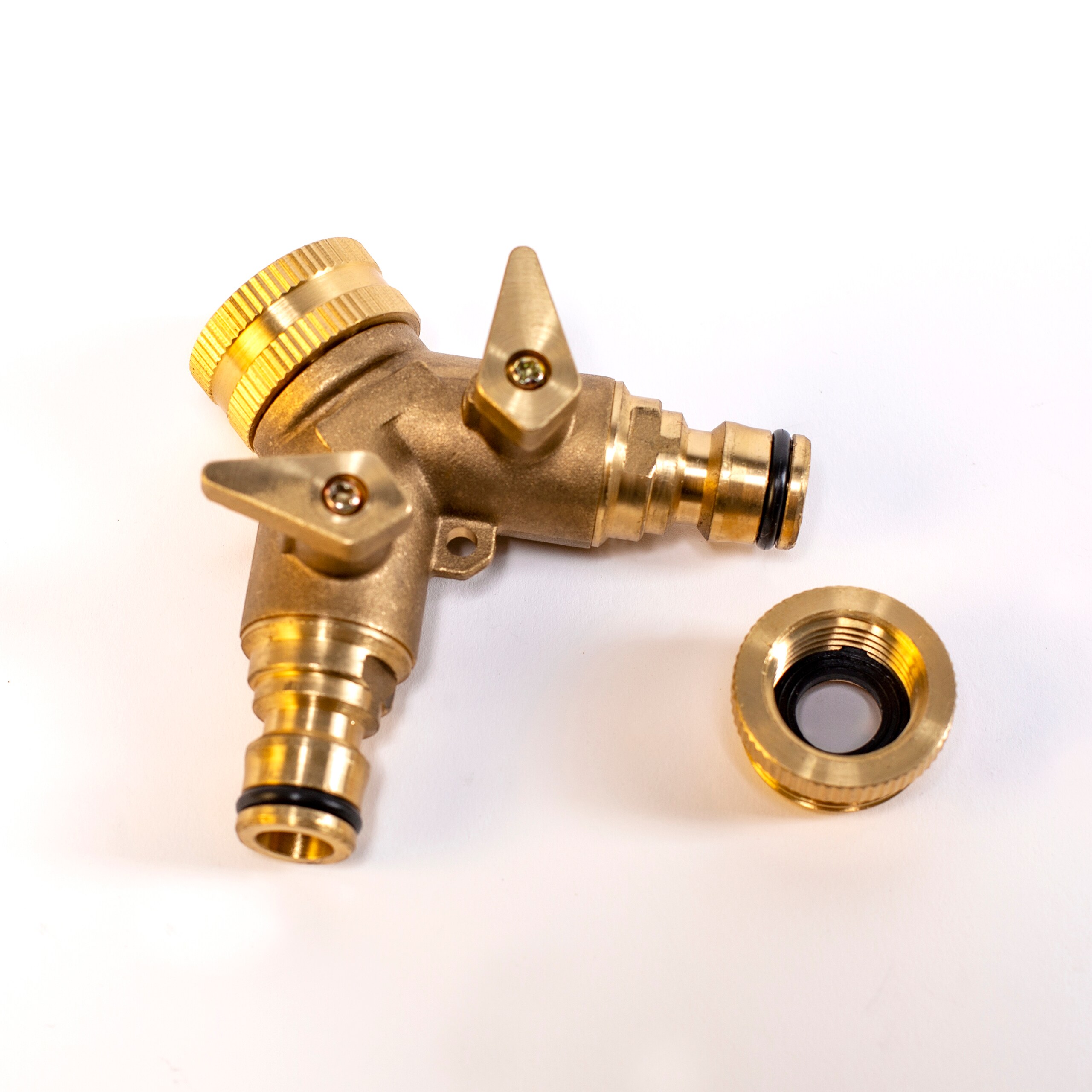 UPP Wasserverteiler 2 Wege für 1/2' + 3/4' / Wasserhahnanschluss /Wasserhahnstecker