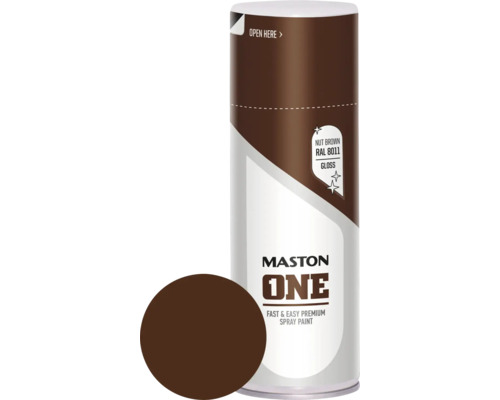 Maston ONE glanzende spuitverf RAL 8011 notenbruin 400 ml