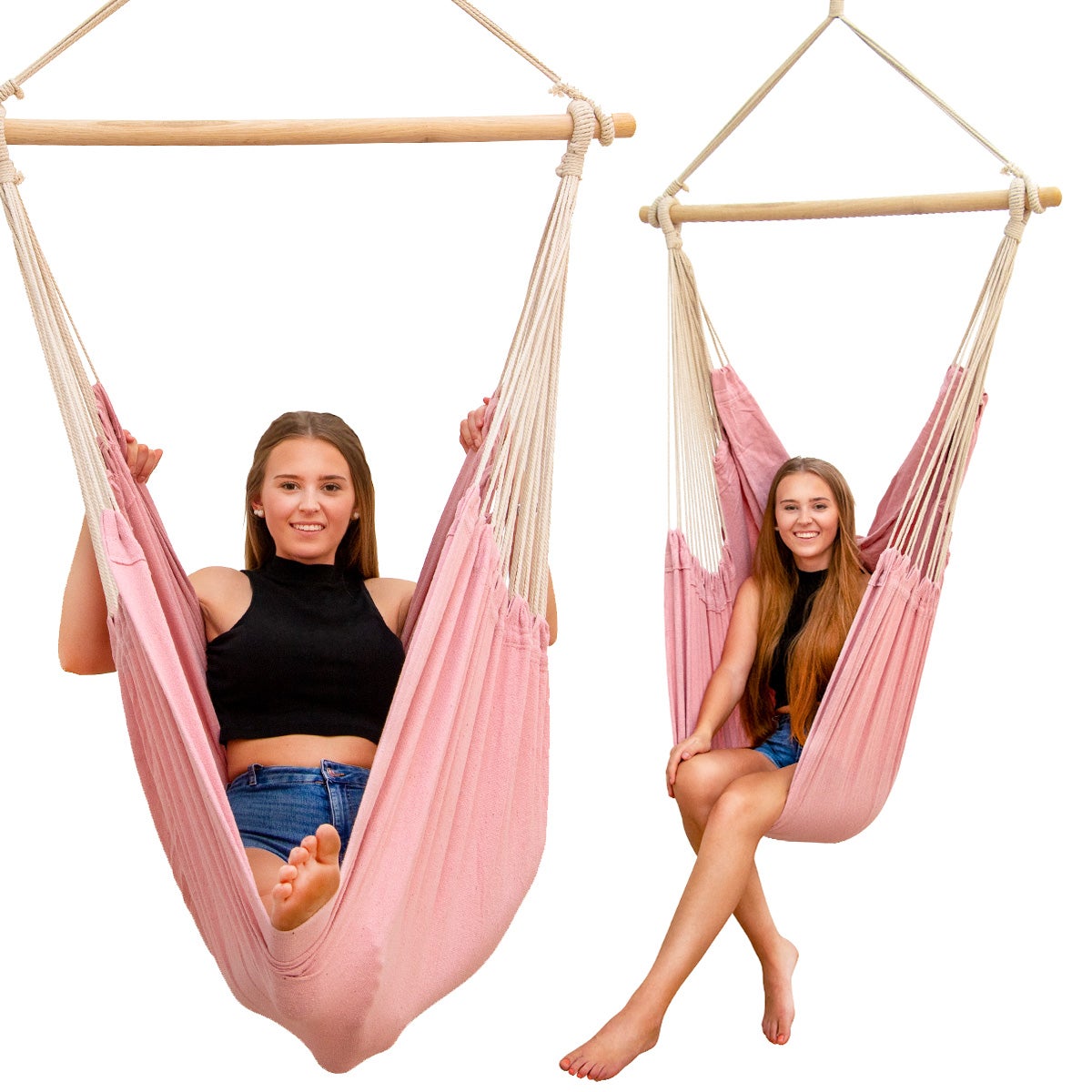 XXL Hangstoel Relaxstoel 185x130cm tot 150kg in Roze