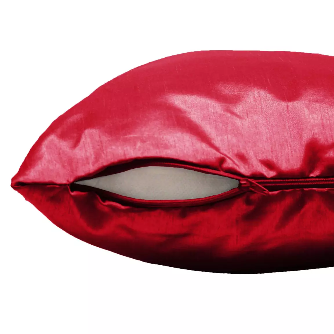 Housse de coussin carrée (40 x 40 cm) Shantung Shana Rouge