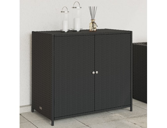 VIDAXL - Armoire de jardin Armoire de rangement de jardin noir 83x45x76 cm résine tress...