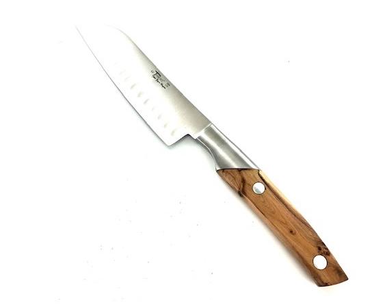 Cuisine Orientale 17 cm Alvéolée - Manche Genévrier Couteaux de cuisine professionnel