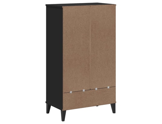 VIDAXL - Armoire à chaussures viken noir bois de pin solide