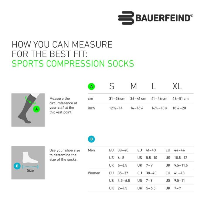 Bauerfeind Unisex Strømper Ultralight Compression Socks High Cut Blå