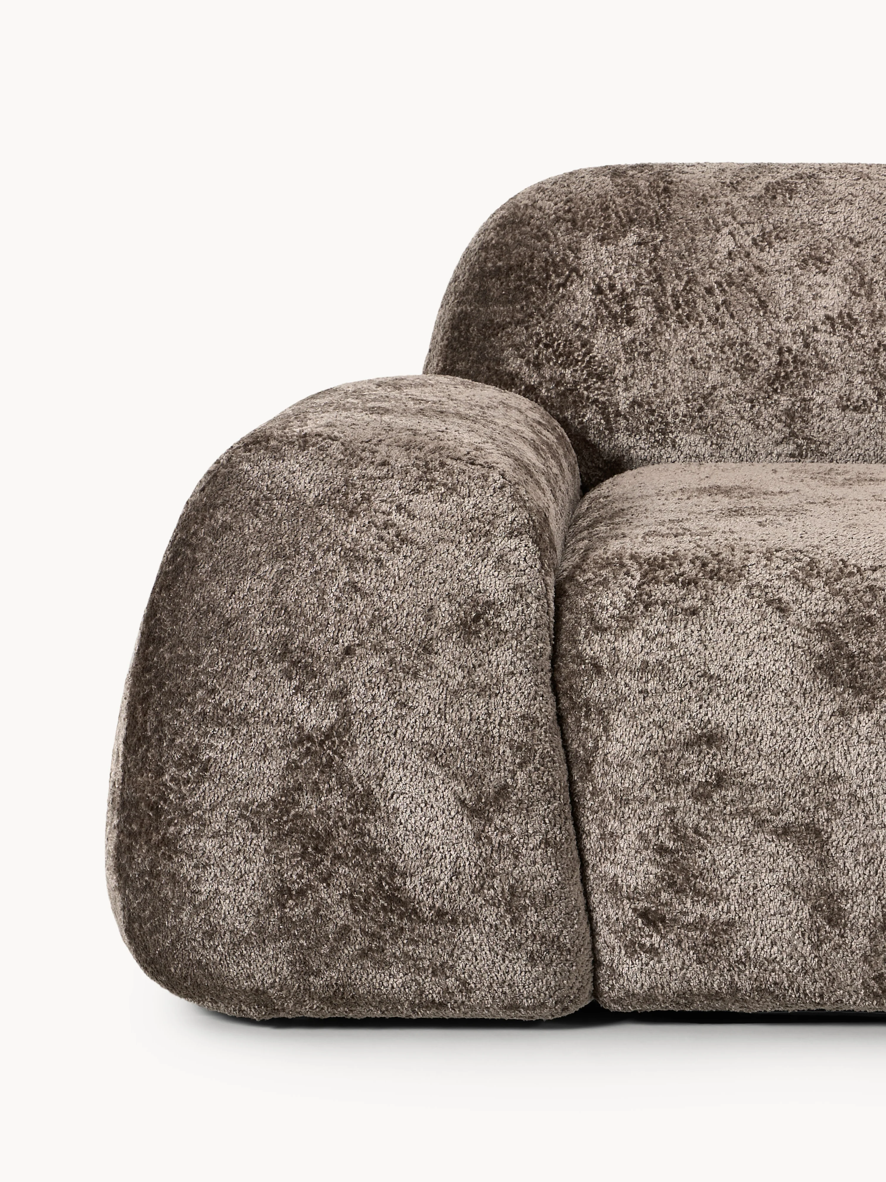 Modulaire bank Wolke (3-zits) van teddy-bouclé