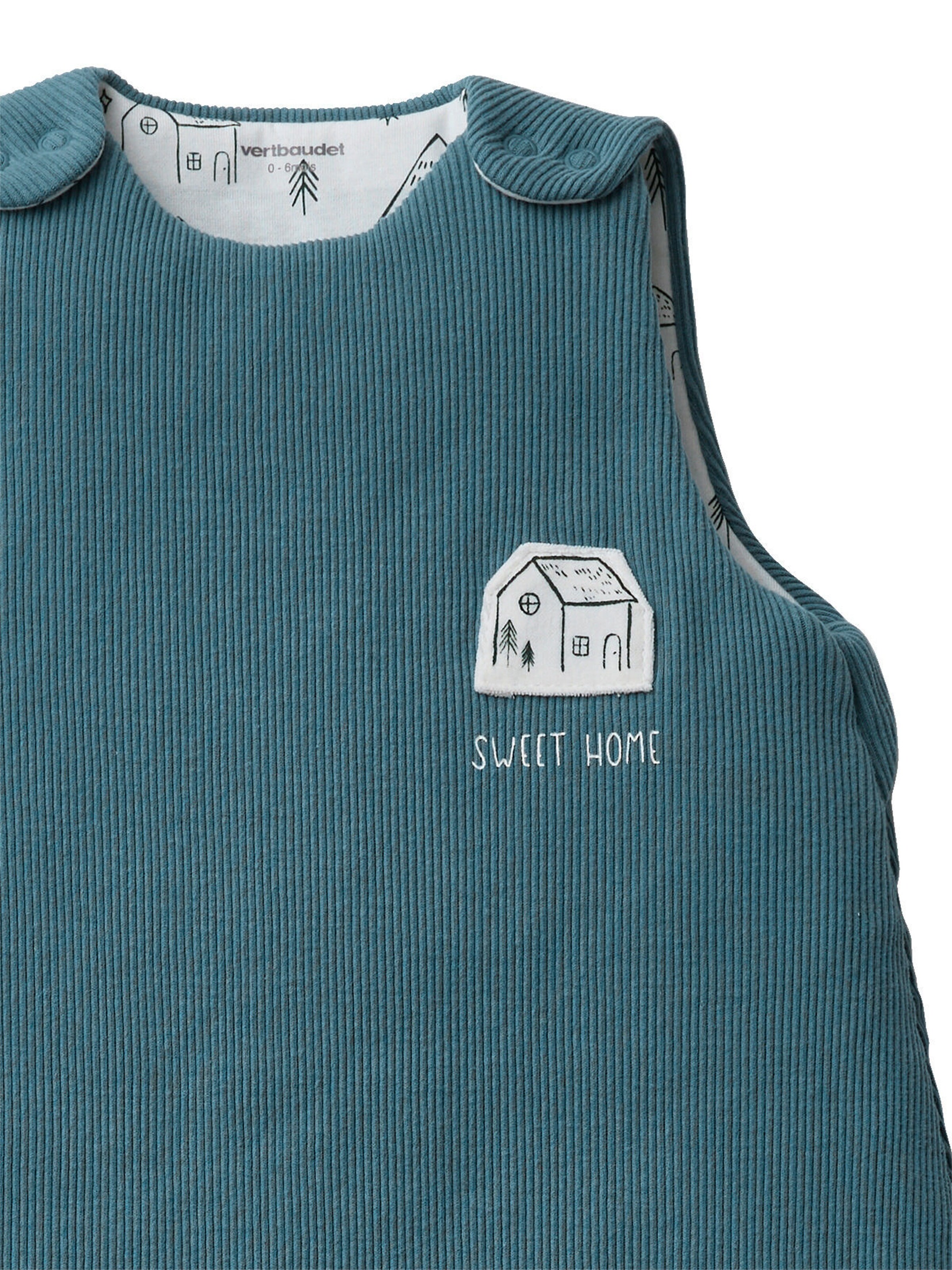 Vertbaudet Baby Schlafsack mit langen, abnehmbaren Ärmeln HYGGE graublau