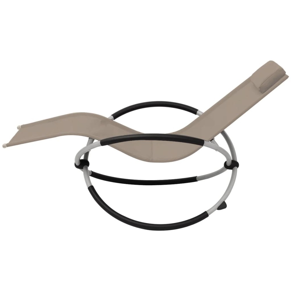 Transat chaise longue bain de soleil lit de jardin terrasse meuble d'extérieur géométrique d'extérieur acier taupe