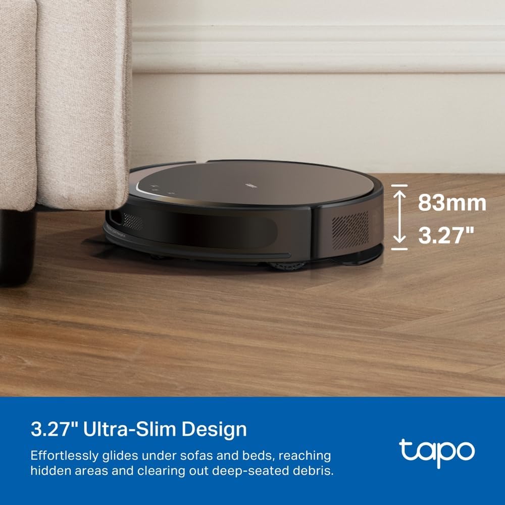 TP-Link Tapo RV20 Max Plus 5300Pa Saugroboter mit MagSlim™ LiDAR Navigation, ultradünnem Design, Auto-Leer-Dock, intelligenter anpassbarer Reinigung und Sprachsteuerung