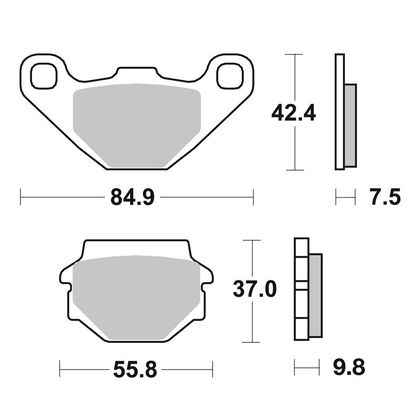 Plaquettes de freins SBS 546SI Sinter Métal Fritté avant/arrière (selon modèle)