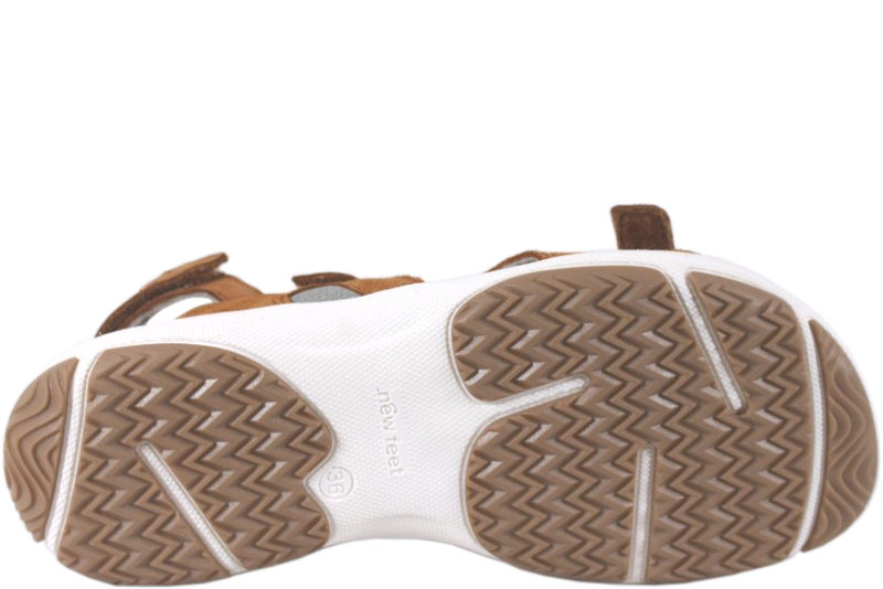 NEW FEET NATUR SANDAL I NUBUCK OG RUSKIND UDEN HÆLKAPPE