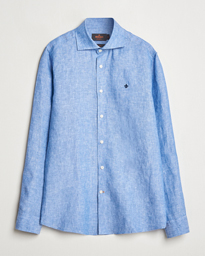 Morris Slim Fit Linen Shirt Blue