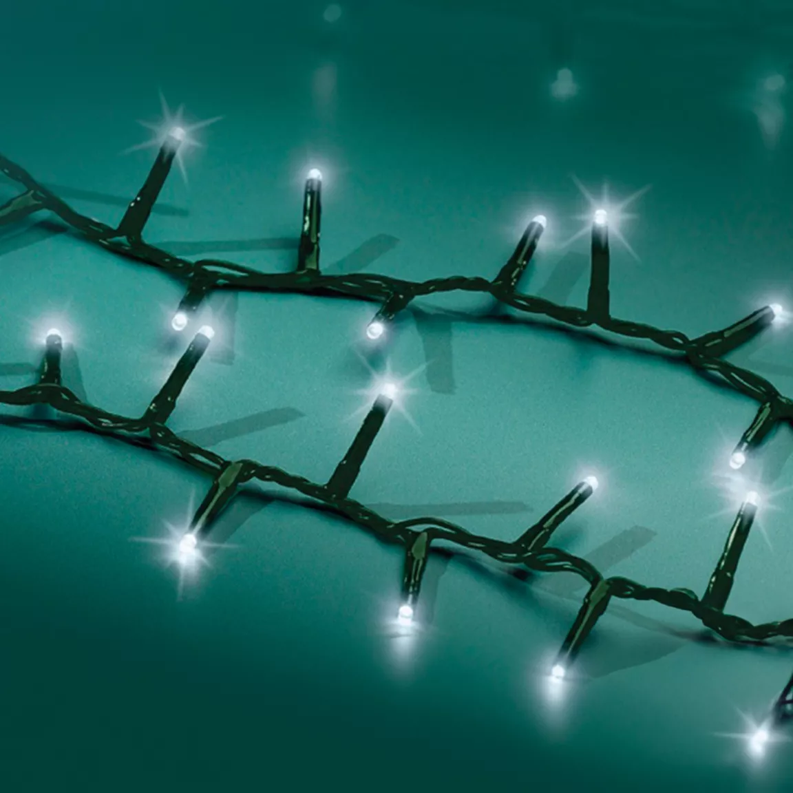 Guirlande lumineuse 11 m 500 LED câble vert Luxe Blanc froid