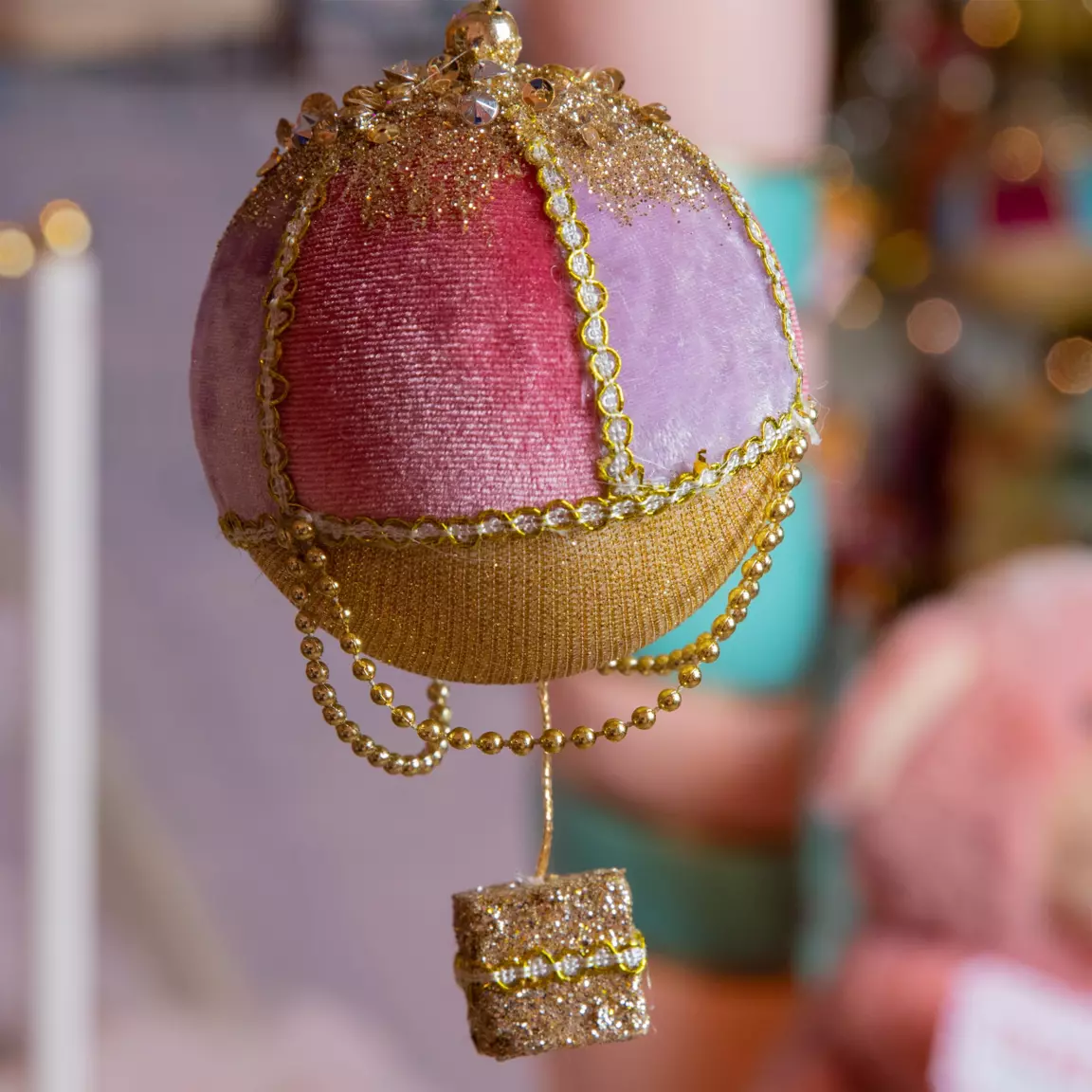 Montgolfière de Noël (H13 cm) Noblesse Rose