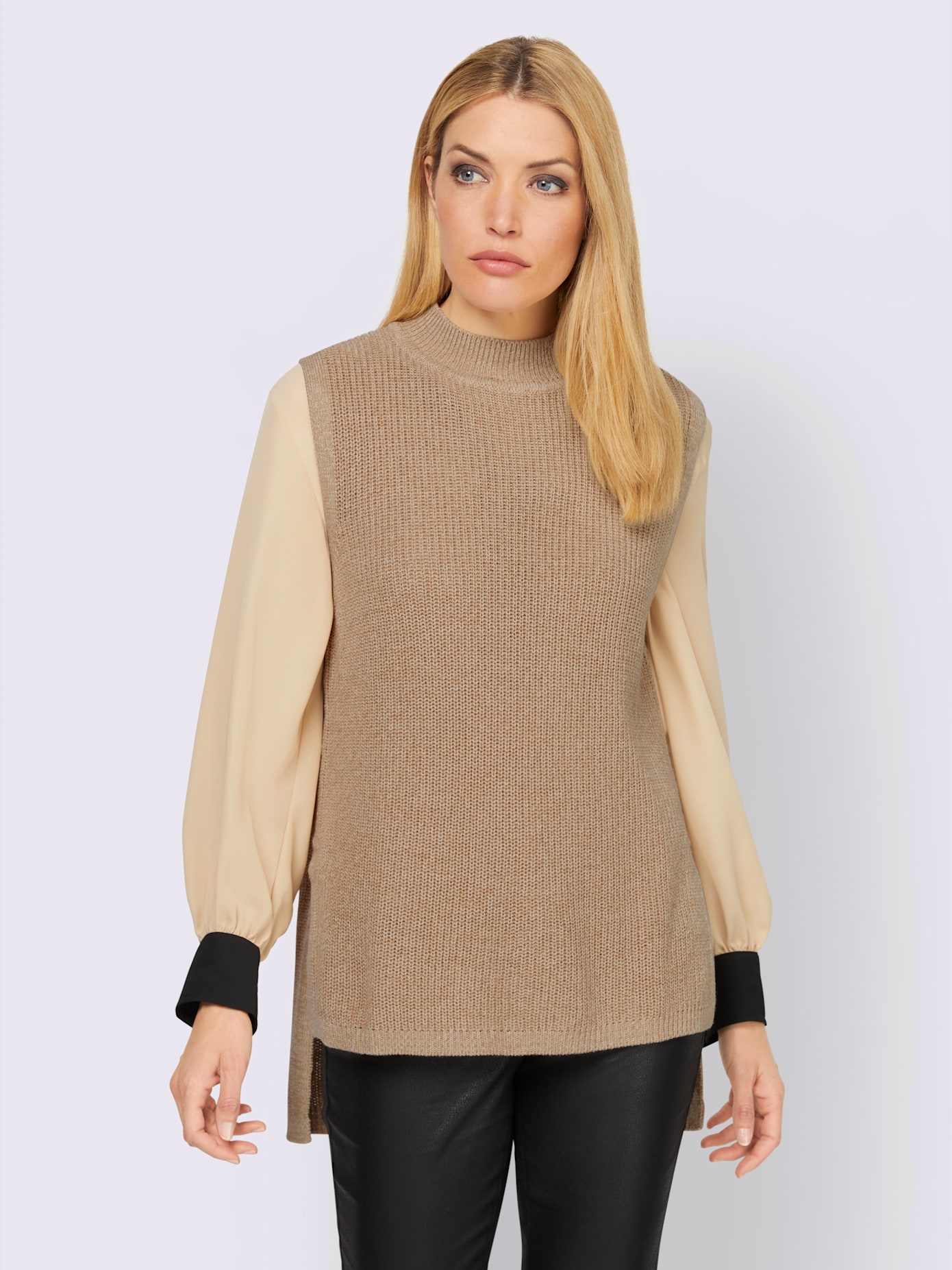 Débardeur en tricot col montant tendance