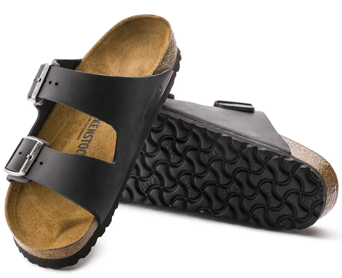 Birkenstock Unisex Arizona Oiled Leather Narrow Black