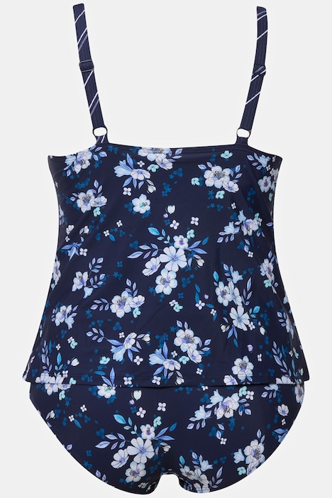Bellieva-Tankini, Umstandsmode, Blüten/Ringel, Raffung, verstellbare Träger