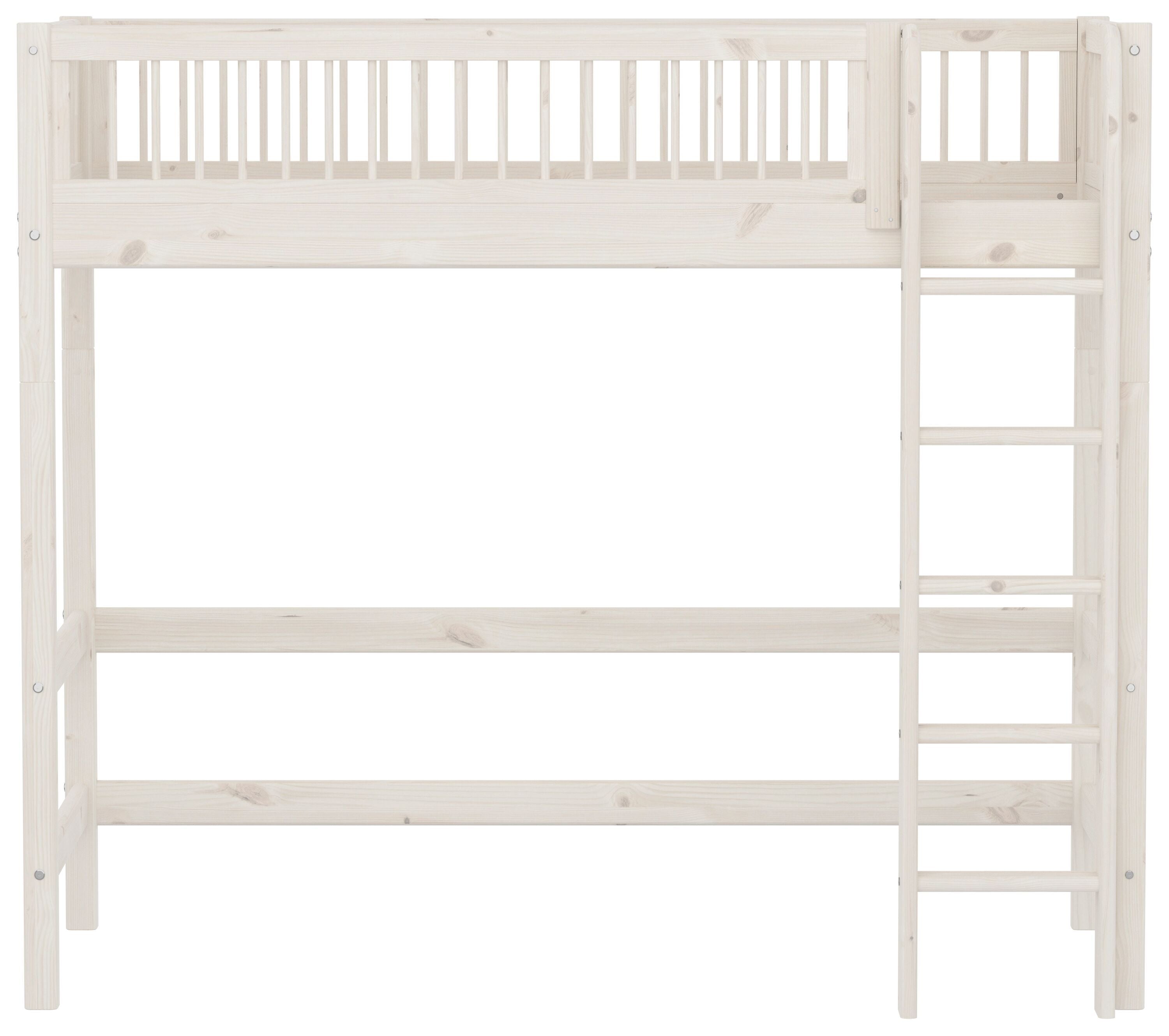 Flexa CLASSIC Leiter gerade Hochbett - White Wash / B: 110.0 cm x T: 210.0 cm x H: 184.0 cm