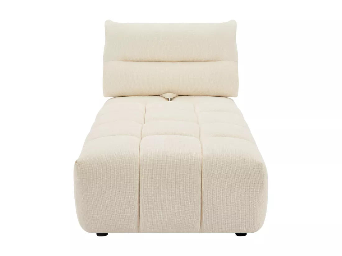 Méridienne dossier avance-recule en tissu texturé beige APOLIU