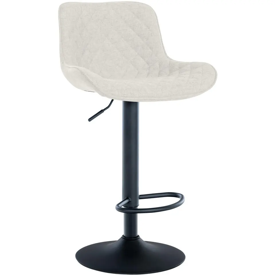 CLP Barkruk Minosa zwart Frame - Stof - creme