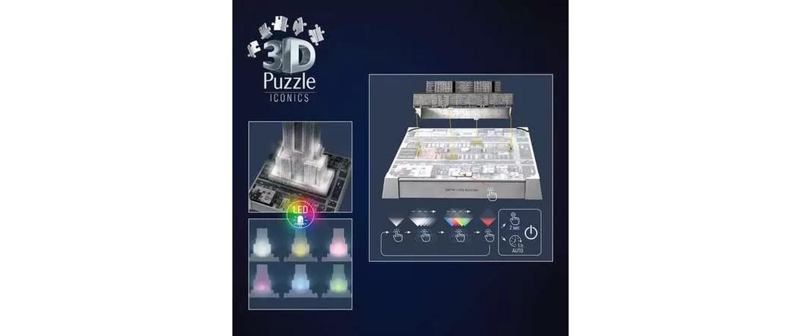 Ravensburger 3D-Puzzle »Iconics Empire State Building Light« 3D-Effekt