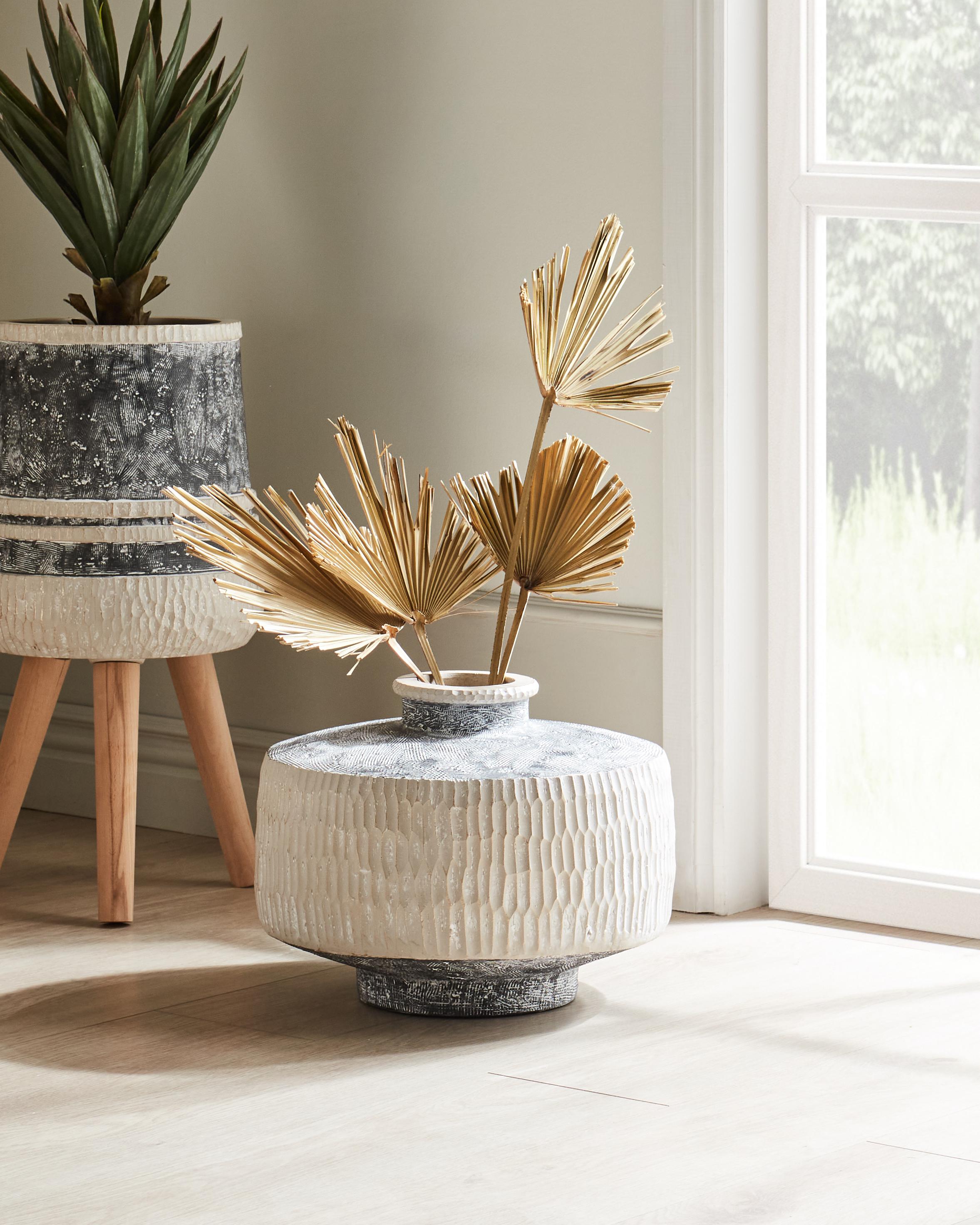 Bloemenvaas DEKSATI Keramiek 32 cm Beige