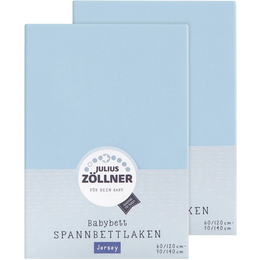 JULIUS ZÖLLNER Spannbetttuch Doppelpack Jersey hellblau