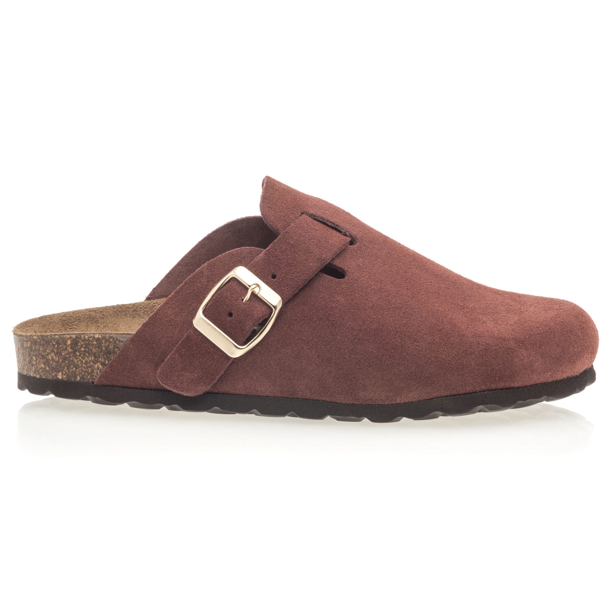 Mules Femme en cuir bordeaux