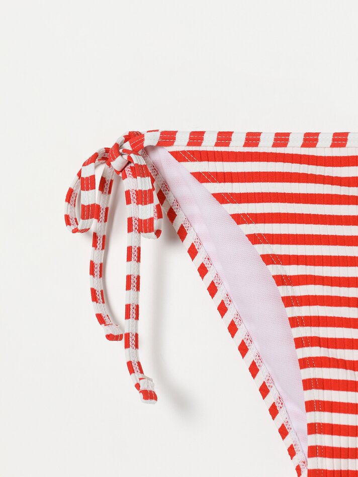 Calcinha listrada - Branco-sujo/vermelho