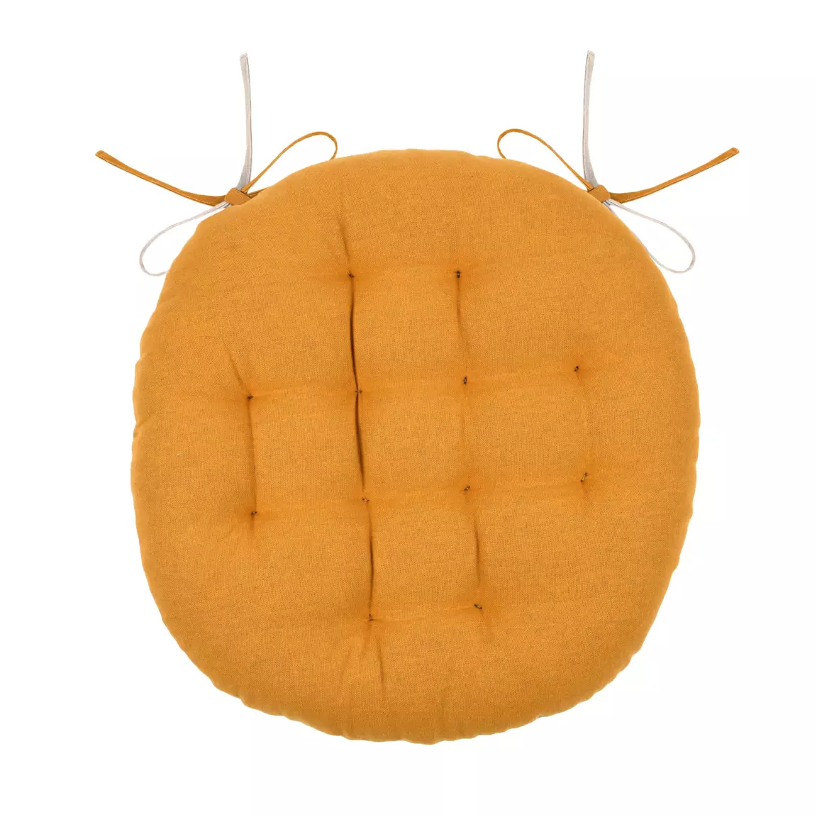 Coussin de chaise rond (38 cm) Duo Jaune safran