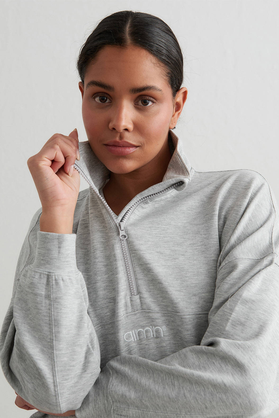 Aim'n sportsweater lichtgrijs melange