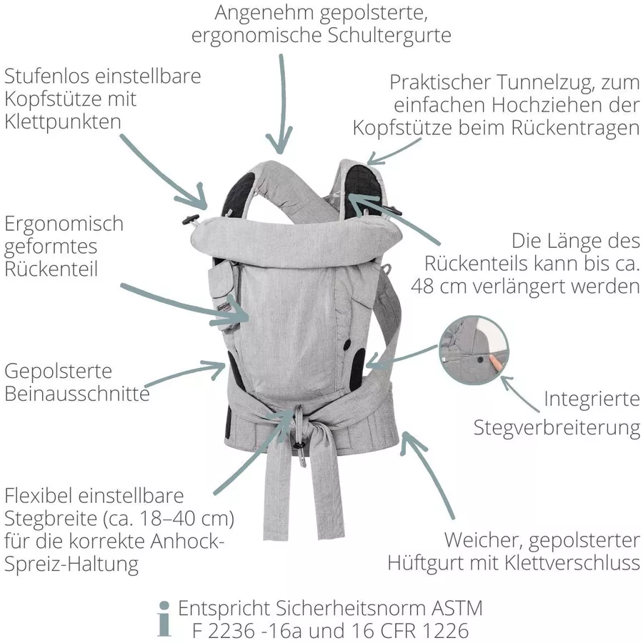 Hoppediz Babytrage Bondolino schwarz mit Stern