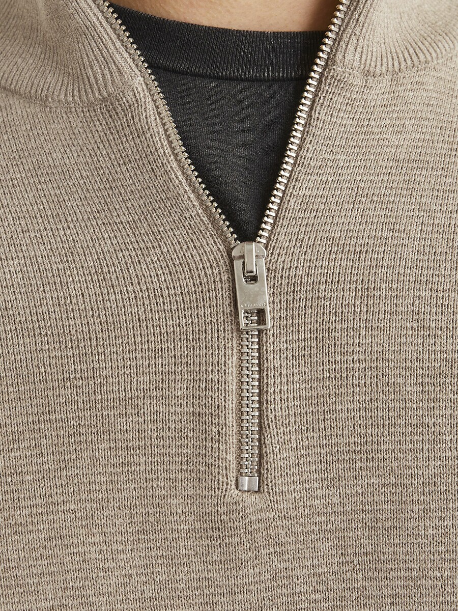 JACK & JONES<br>Suéter folgado com gola de pescador e meio zíper