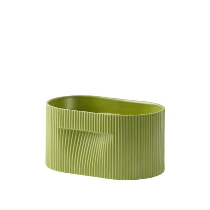 Muuto - Ridge Blumentopf, H 13 cm, moosgrün