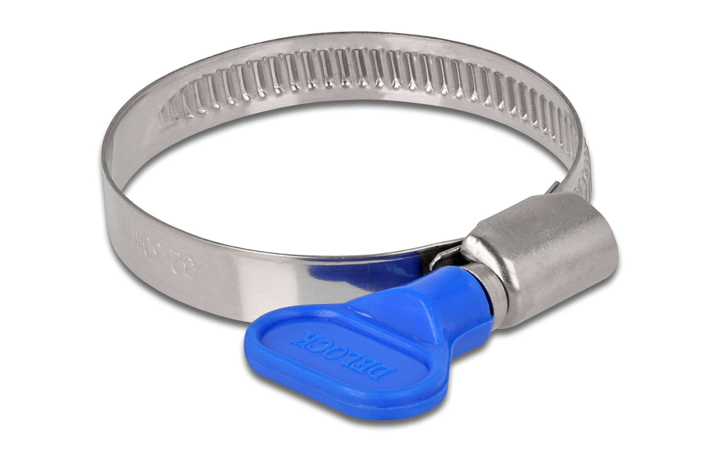 Schlauchschellen-Set 32-50 mm, Blau 10 StückDelock Schlauchschelle mit Flügelmutter 32 - 50 mm 10 Stück blau