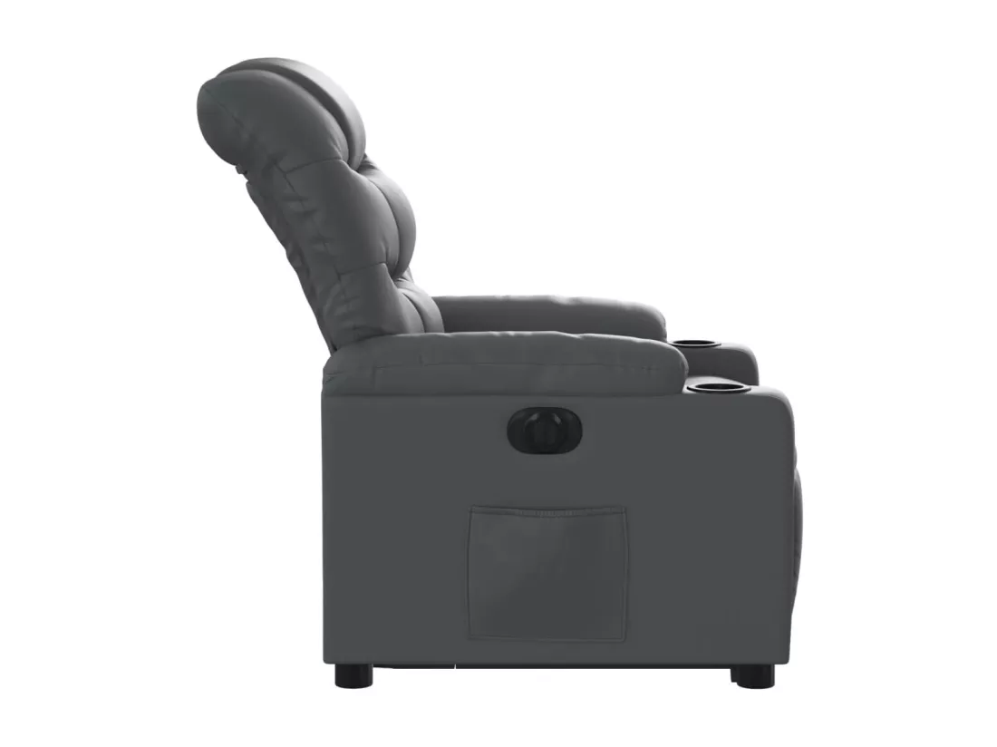 Fauteuil inclinable électrique gris similicuir