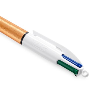 BIC 4 Couleurs - Stylo à bille 4 couleurs - 1 mm - corps texturé doré givré
