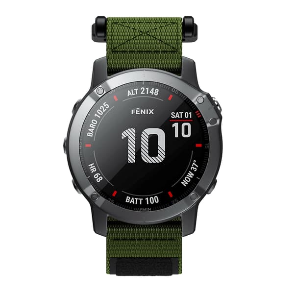 INF Garmin Fenix 6X/5X/3/3 HR armbånd 26 mm nylon Grønn