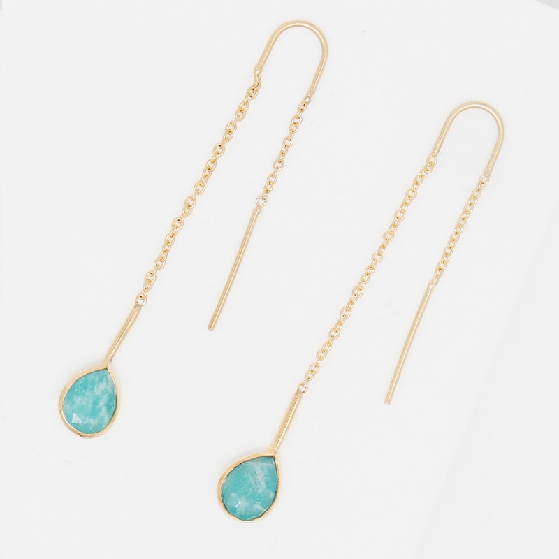 Boucles d'oreilles Joplin - Laiton doré & amazonite
